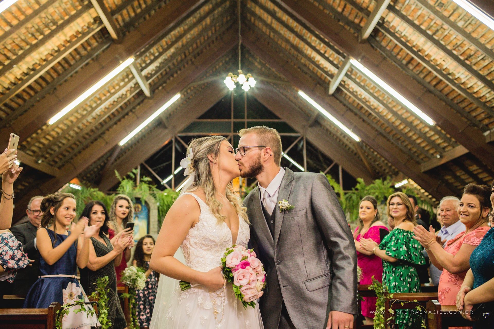 Foto Casamento Aline e Bruno - Igreja Perpétuo Socorro - Sítio Dourado - Criciúma - SC - Imagem 56
