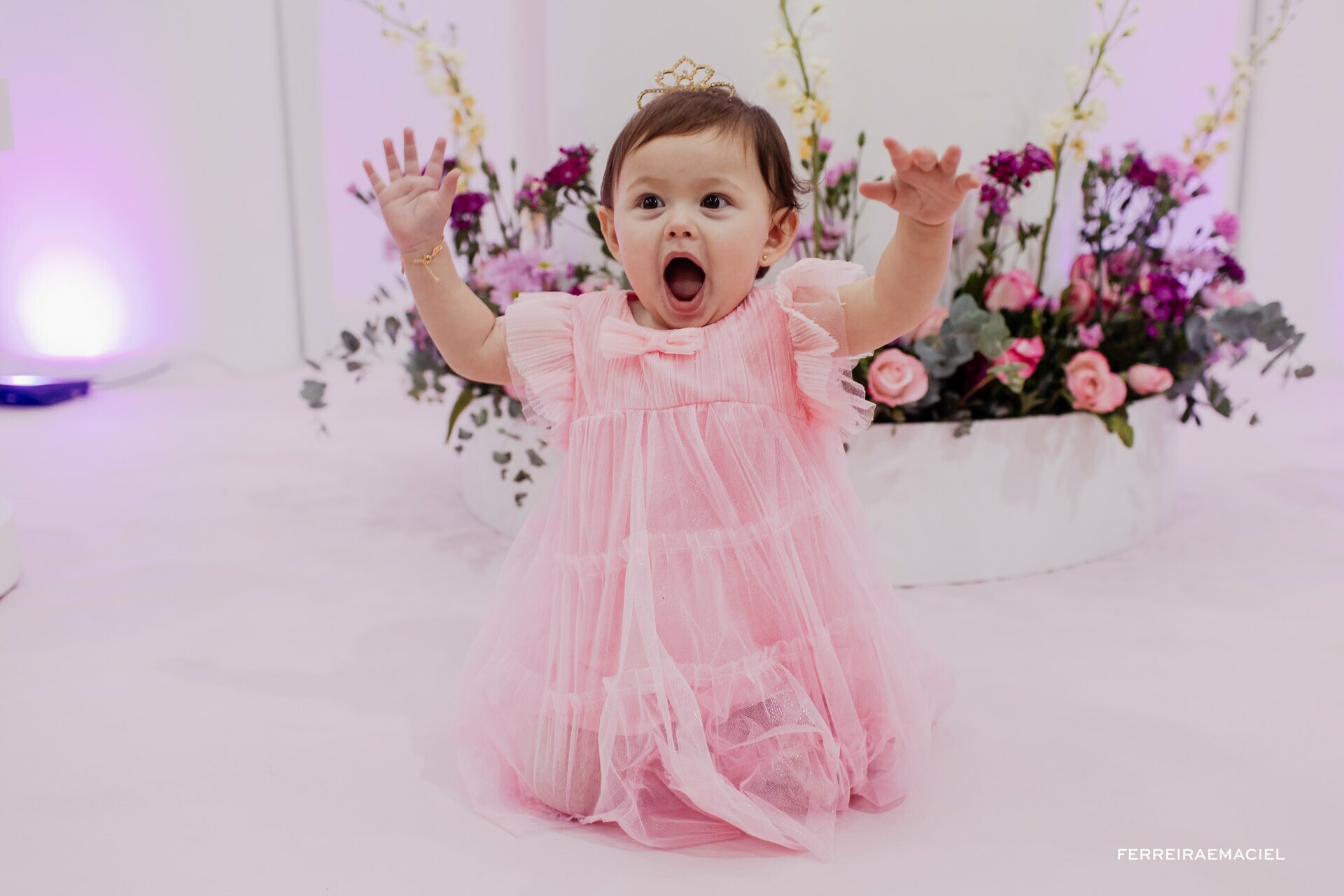Fotografia de Festa de Aniversário Infantil - Maria Helena - Um Ano - Espaço Allegra - Araranguá- SC