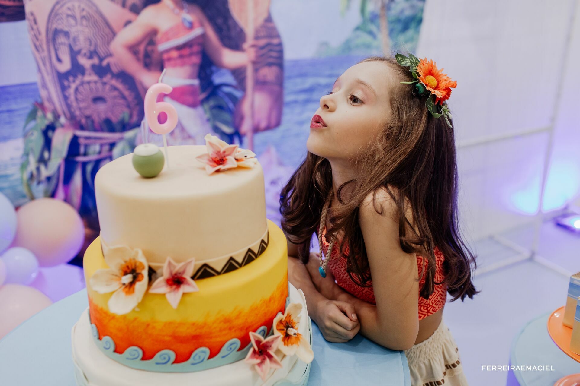 Foto Aniversário Infantil 6 Anos – Helena – Tema Moana – Allegra Park – Araranguá – SC Foto Aniversário Infantil 6 Anos – Helena – Tema Moana – Allegra Park – Araranguá – SC - Imagem 2
