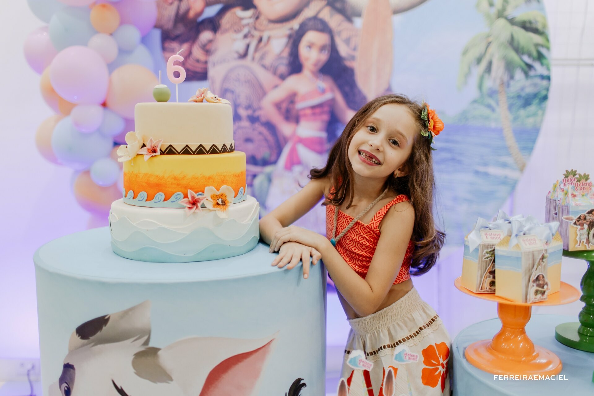 Aniversário Infantil 6 Anos – Helena – Tema Moana – Allegra Park – Araranguá – SC