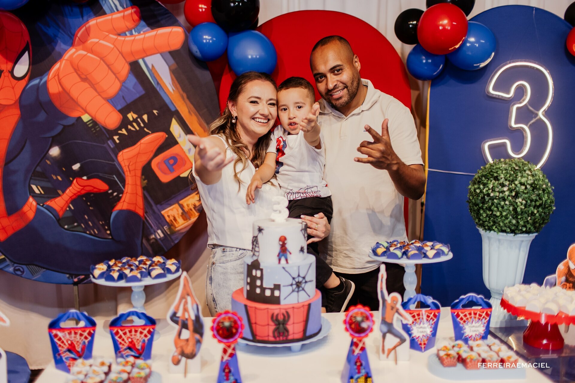 Fotografia de Aniversário Infantil - Samuel - 3 Anos - Homem-Aranha - Espaço Michele Festas - Araranguá - SC