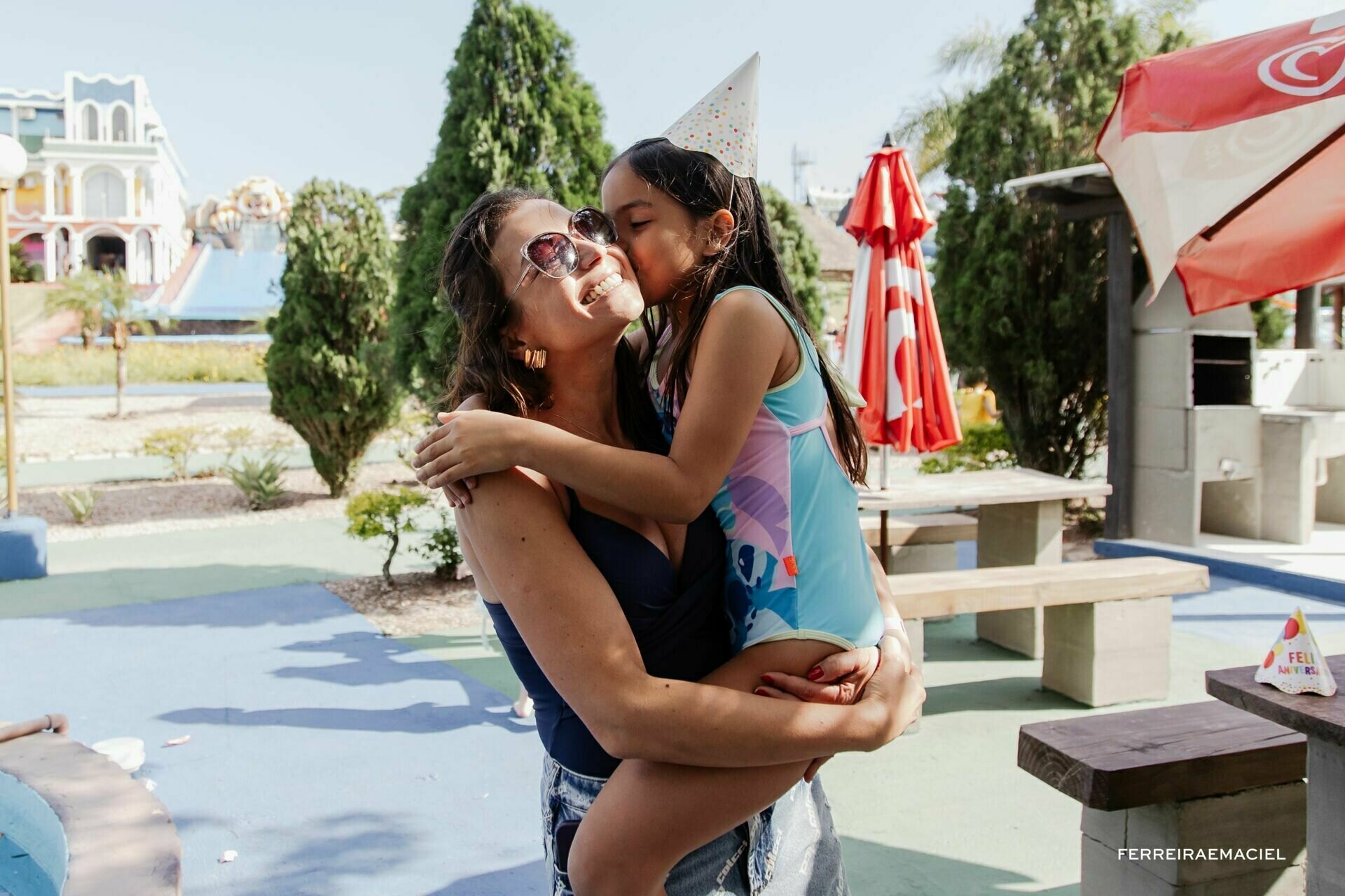 Fotografia de Aniversário Infantil – Maria Vitória – 7 anos –  Parque Aquático - Caverá Country Park – Araranguá – SC