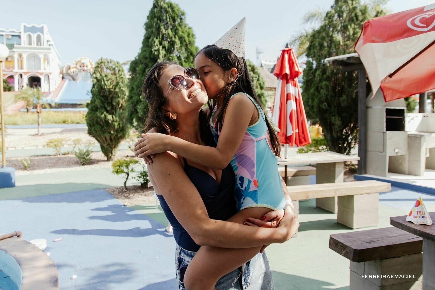 Fotografia de Aniversário Infantil – Maria Vitória – 7 anos –  Parque Aquático - Caverá Country Park – Araranguá – SC