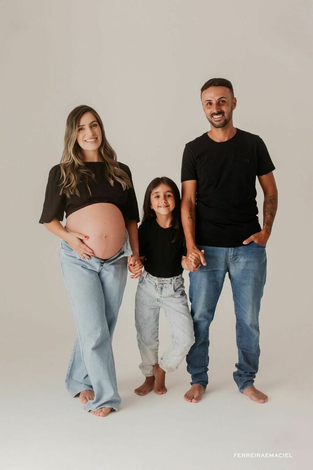 Ensaio Gestante – Estúdio - Samara Scheffer – Ensaio em Família – Araranguá – SC