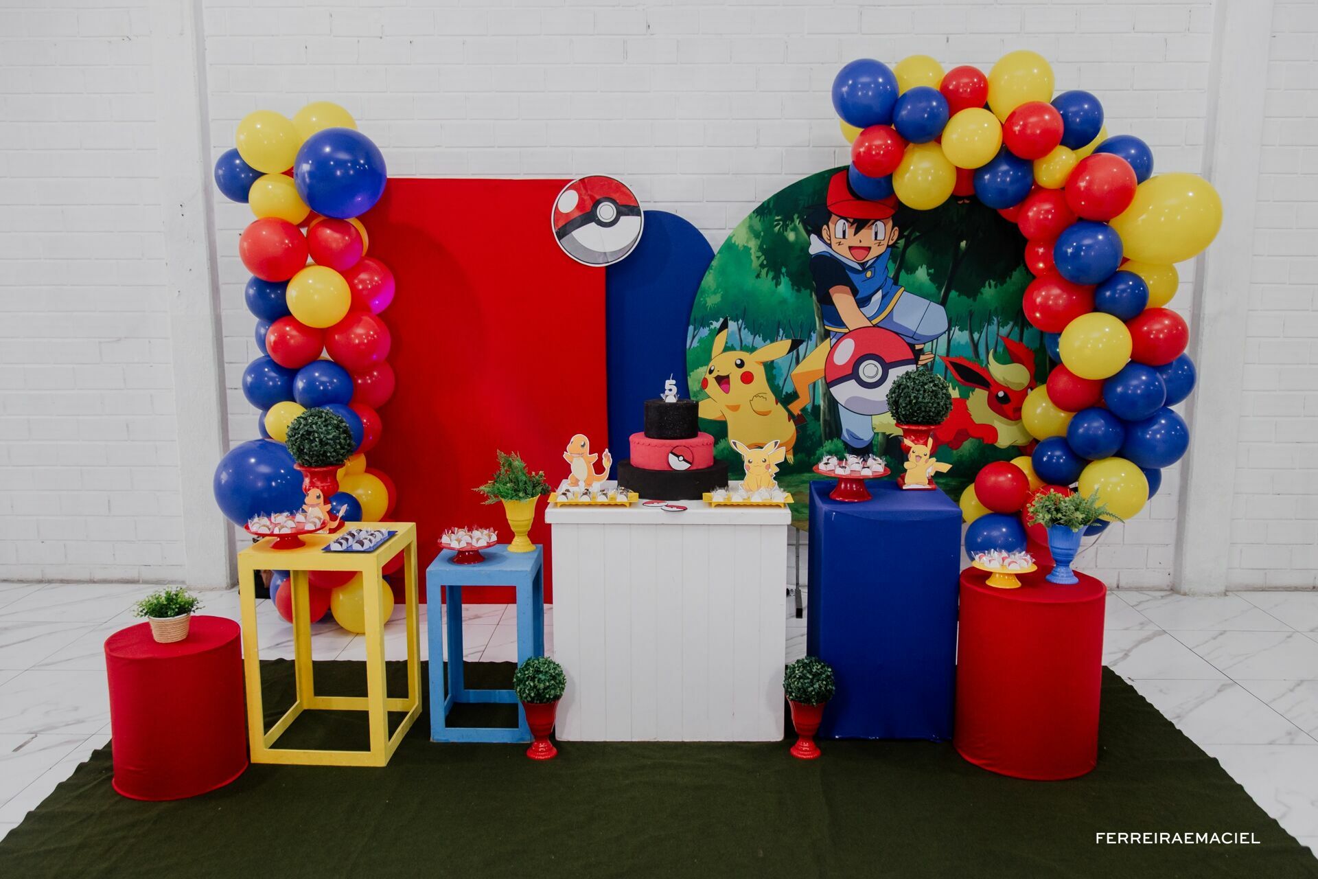 Foto Fotografia Aniversário Infantil - 5 anos - Giuseppe - Tema Pokemon - Espaço Jubilula Buffet- Araranguá - SC - Imagem 1