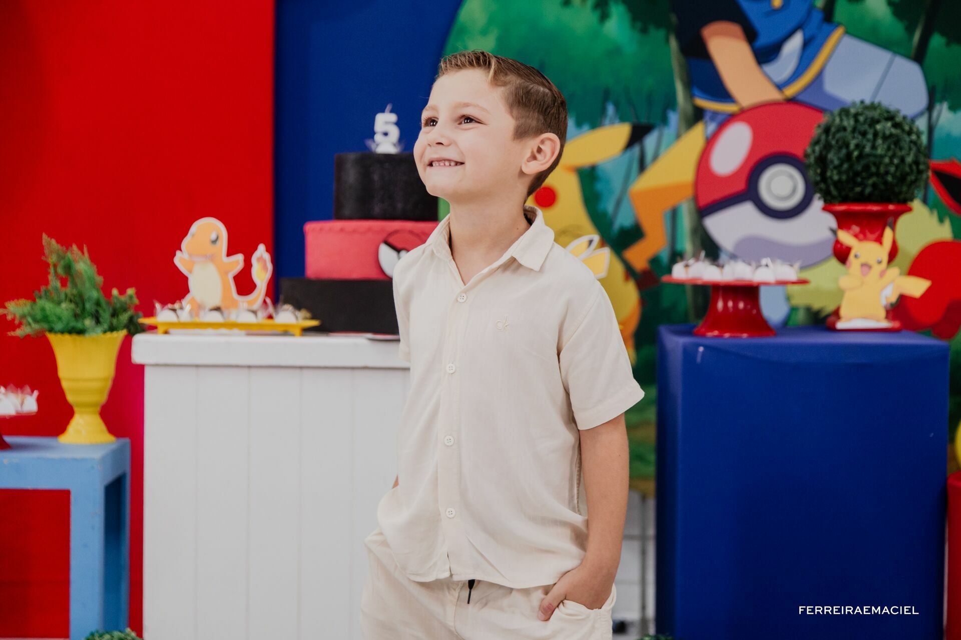 Foto Fotografia Aniversário Infantil - 5 anos - Giuseppe - Tema Pokemon - Espaço Jubilula Buffet- Araranguá - SC - Imagem 11